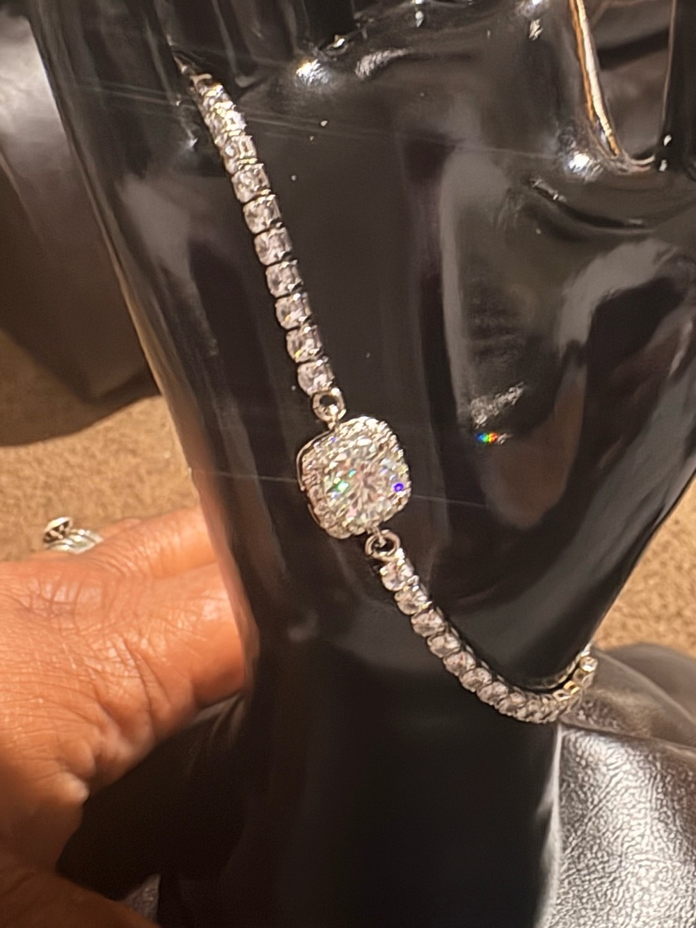 Sterling Silver Tennis Bracelet with 2 carat Cushion-Cut Moisanite Stone